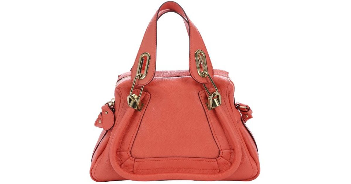 chloe tan leather handbag - Chlo Coral Pop Calfskin Small \u0026#39;paraty\u0026#39; Convertible Top Handle Bag ...