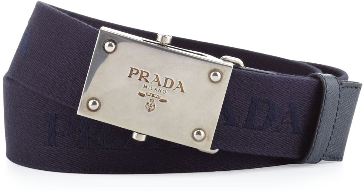prada logo plaque belt