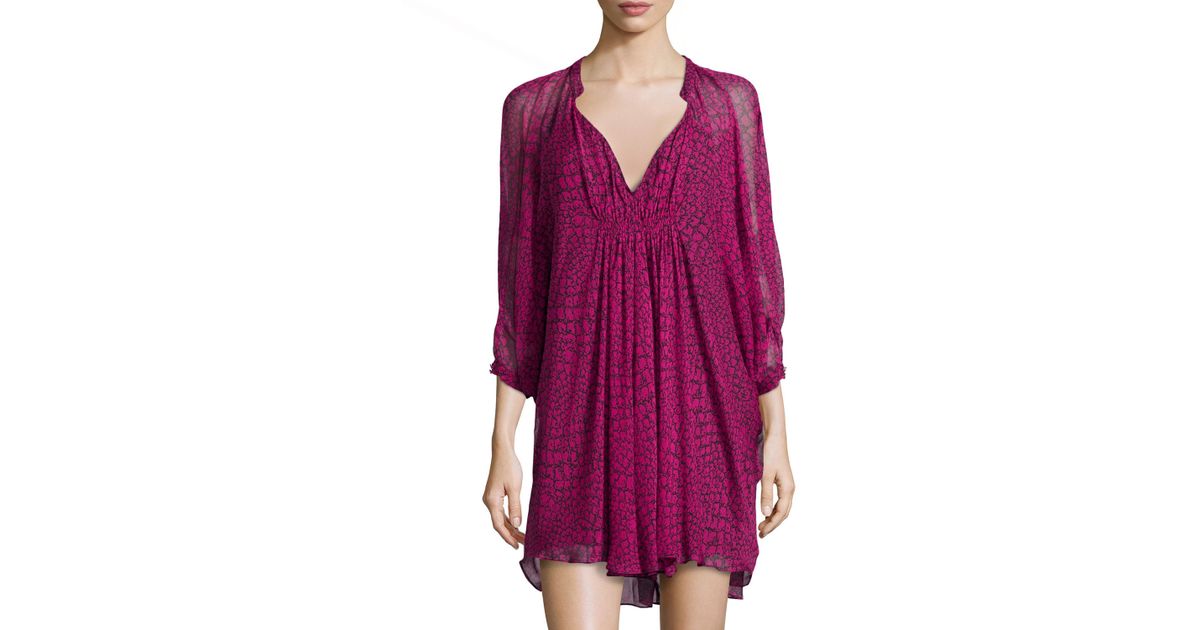 dvf fleurette silk chiffon dress