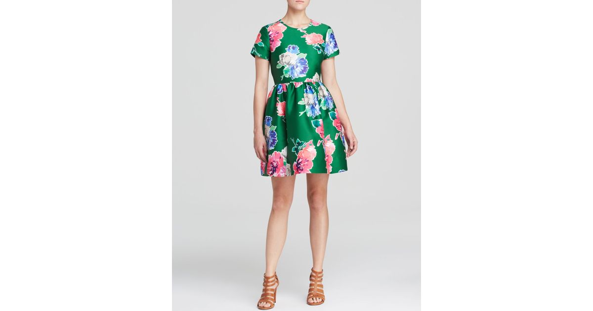 Kate Spade Stelli Floral Print Dress in Green | Lyst
