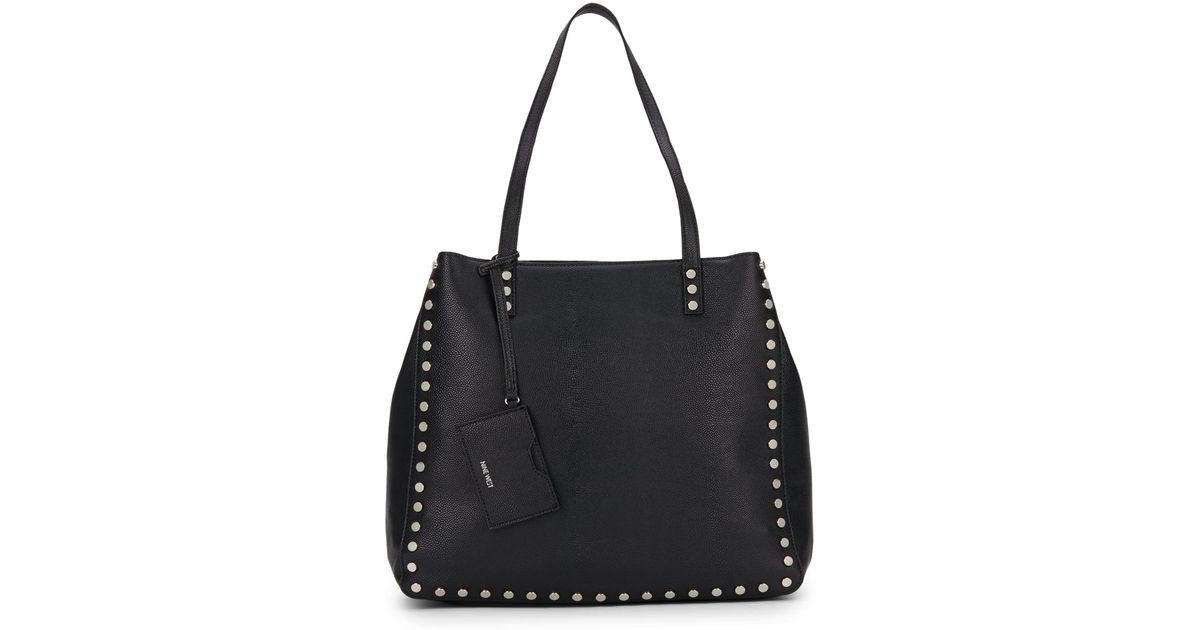 Nine West Hadley Studded Faux Leather Tote in Black - Lyst