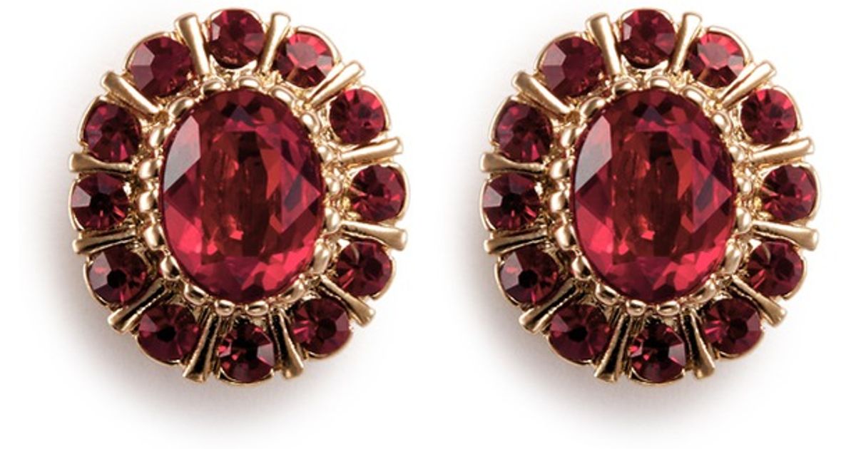 Givenchy Swarovski Crystal Pavé Earrings in Red Lyst