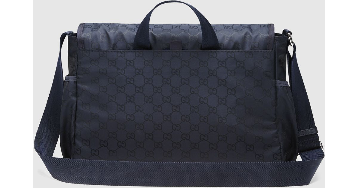 Gucci Blue Nylon Ssima Diaper Bag for Men - Lyst