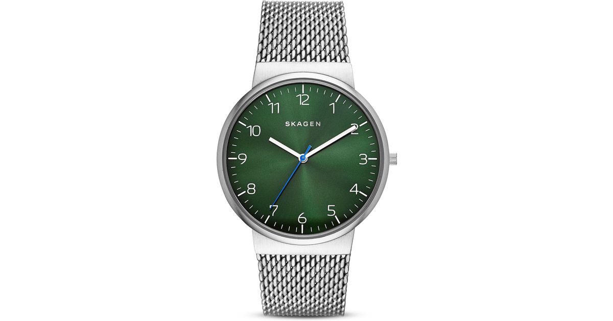 Skagen Ancher Mesh Bracelet Watch, 40Mm in Green for Men - Lyst