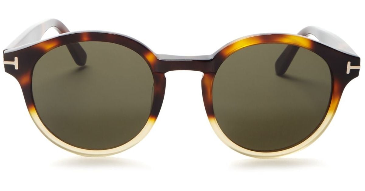 Tom ford Lucho Round Sunglasses With Barberini Lenses, 49mm in Green ...