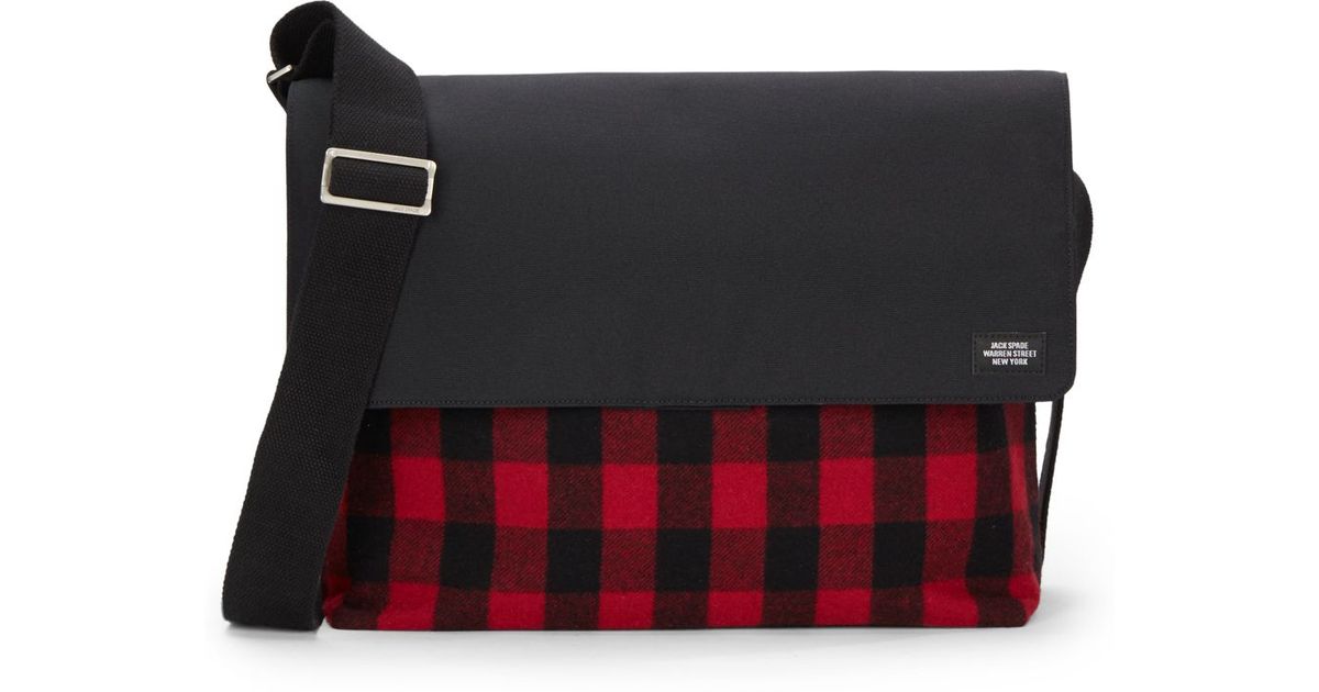 plaid messenger bag