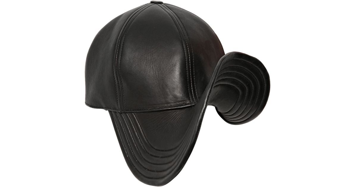 baseball cap black leather