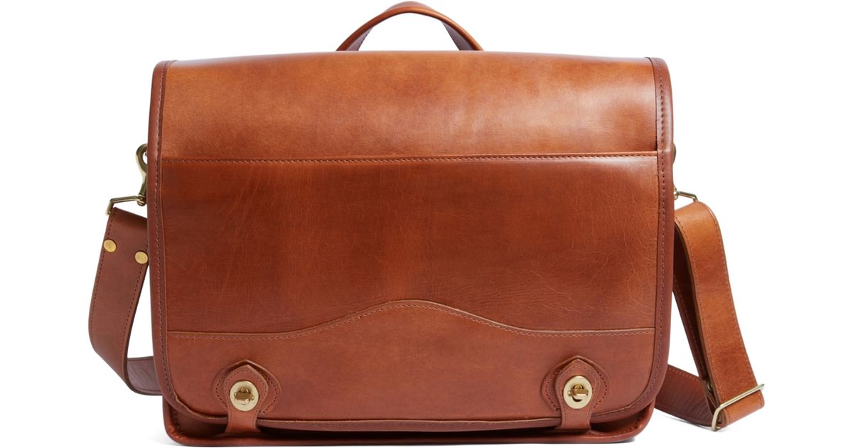 brooks brothers leather messenger bag