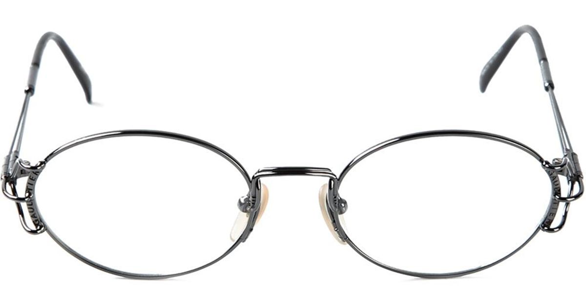 Metal frame oval glasses