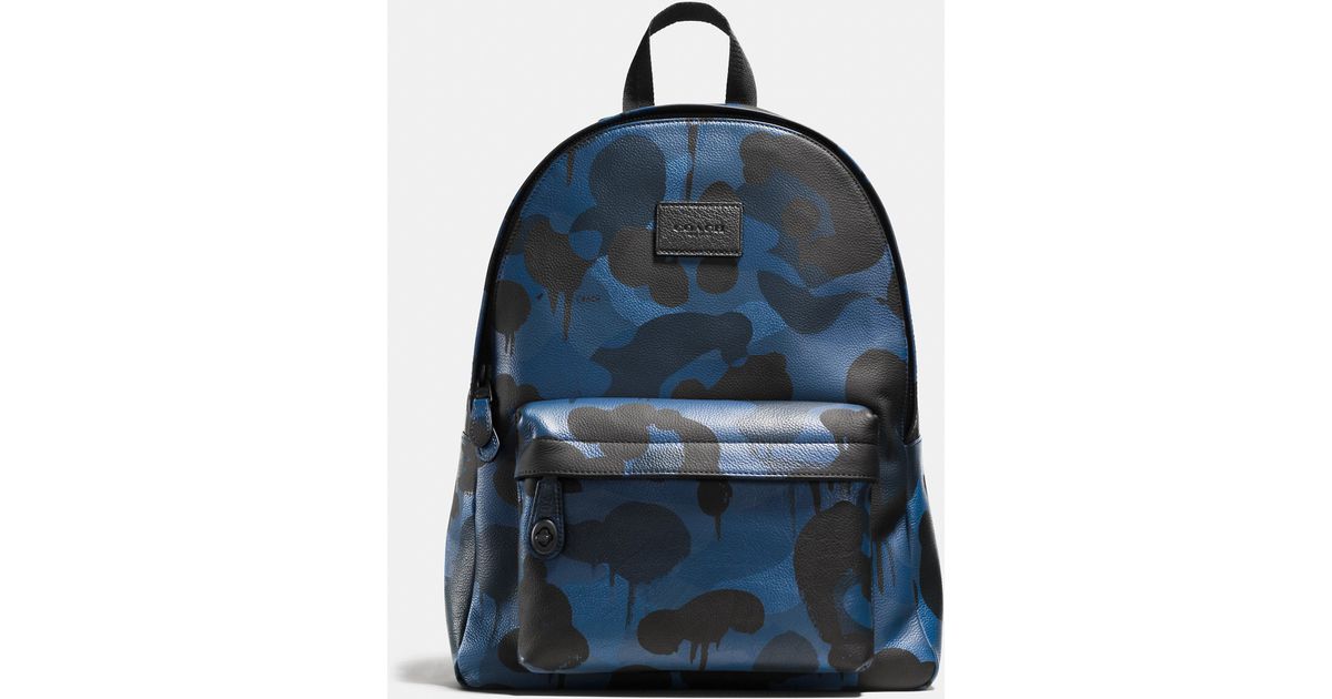 coach blue camo backpack