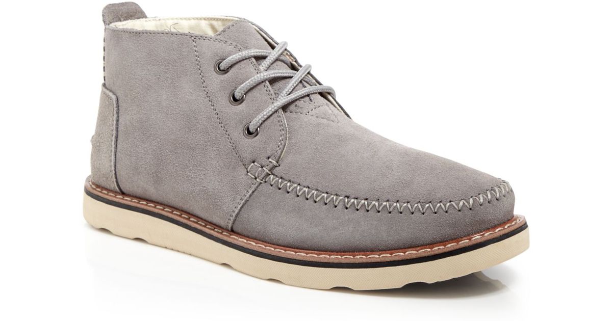 TOMS Suede Chukka Boots in Gray for Men | Lyst