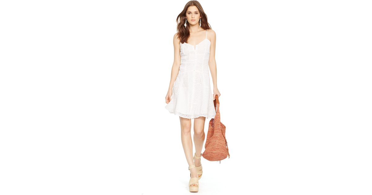 ralph lauren white eyelet dress