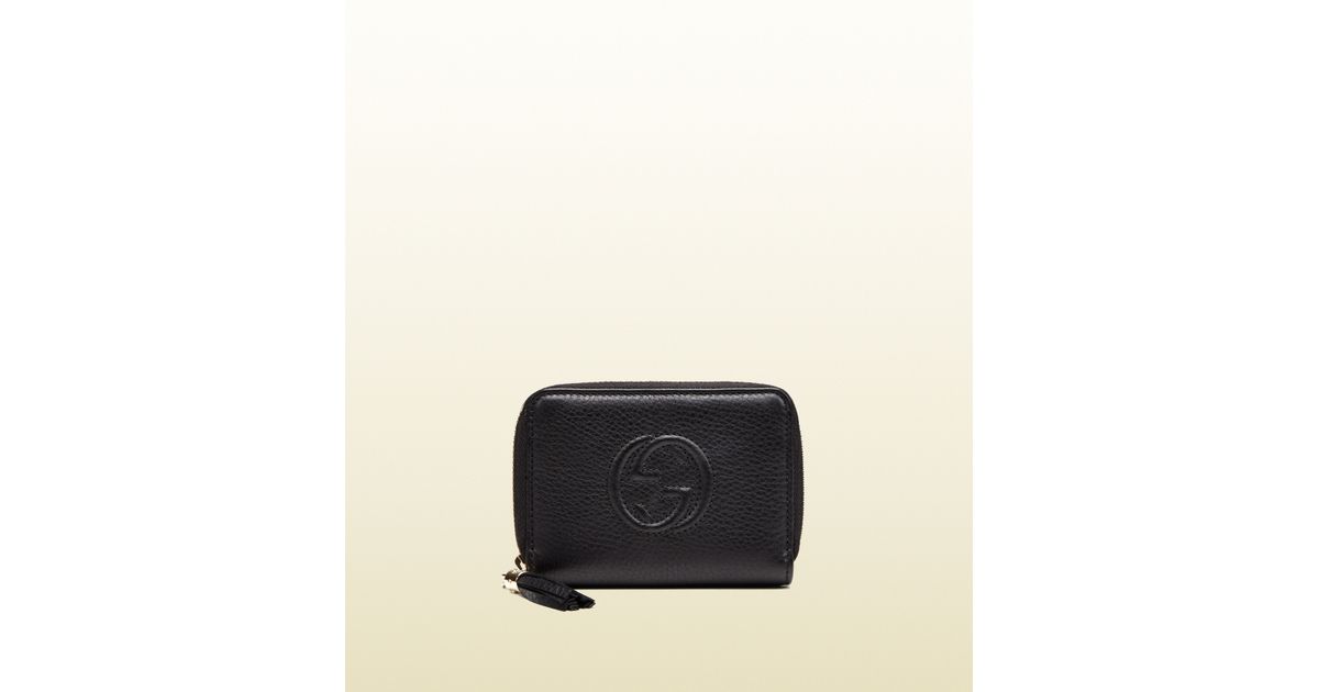 Gucci Soho Leather Ziparound Disco Wallet in Black Lyst