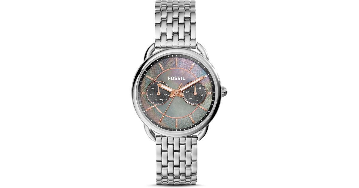Fossil Tailor Mother Of Pearl Dial Watch In Mother Of Pearl Metallic Lyst
