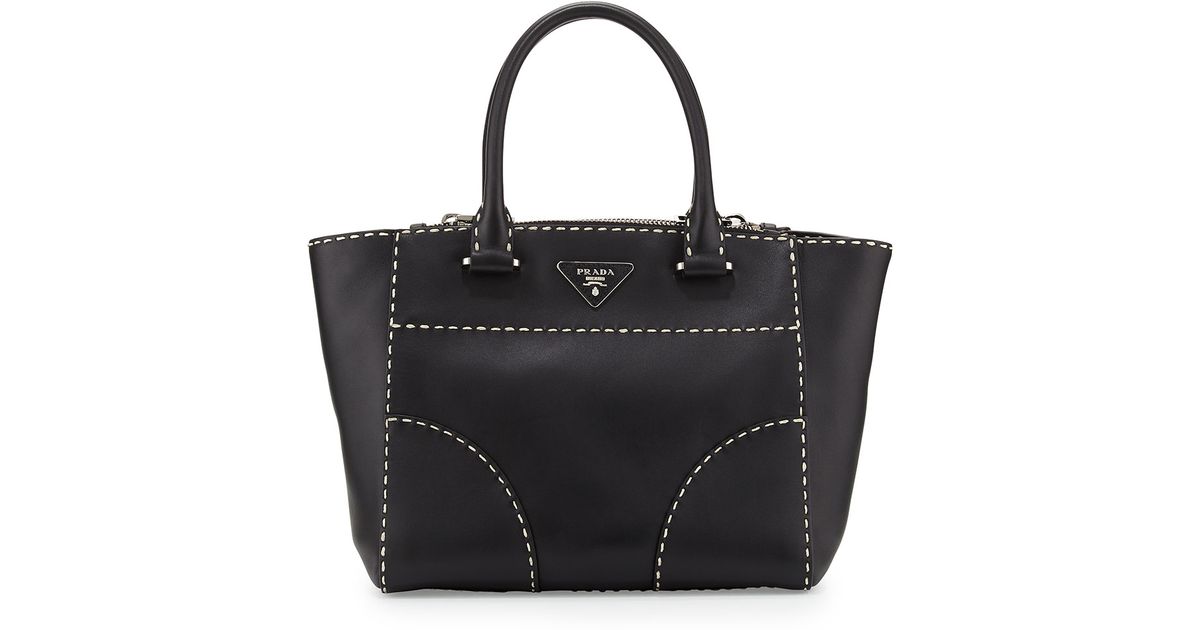 prada leather tote - Prada City Calf Small Twin-Pocket Tote Bag in Black (BLACK/WHITE ... prada leather tote - Prada City Calf Small Twin-Pocket Tote Bag in Black (BLACK/WHITE ...