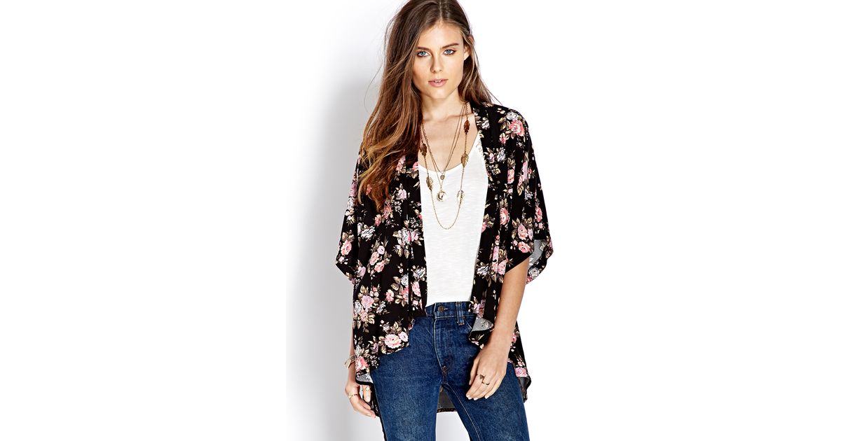 forever 21 floral cardigan