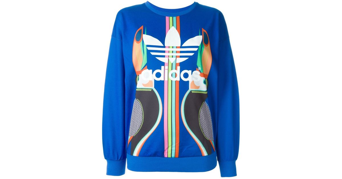 adidas Originals Toucan Print Sweatshirt in Blue | Lyst