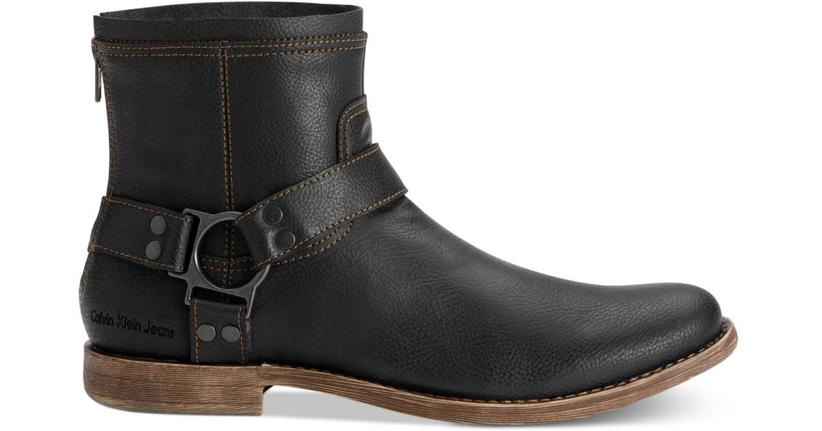 calvin klein men's boots leather