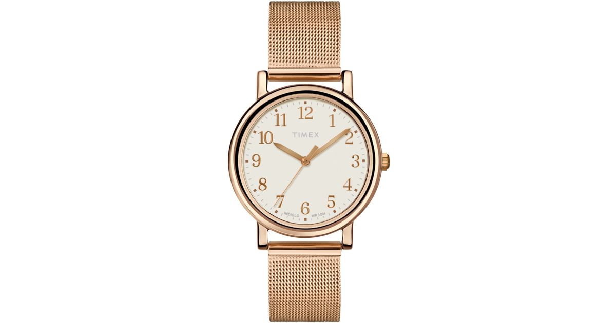 timex rose gold watches for ladies