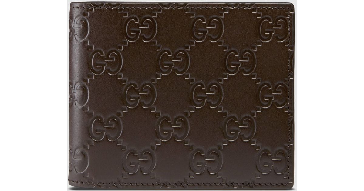 Gucci Signature Money Clip Wallet in Brown for Men | Lyst