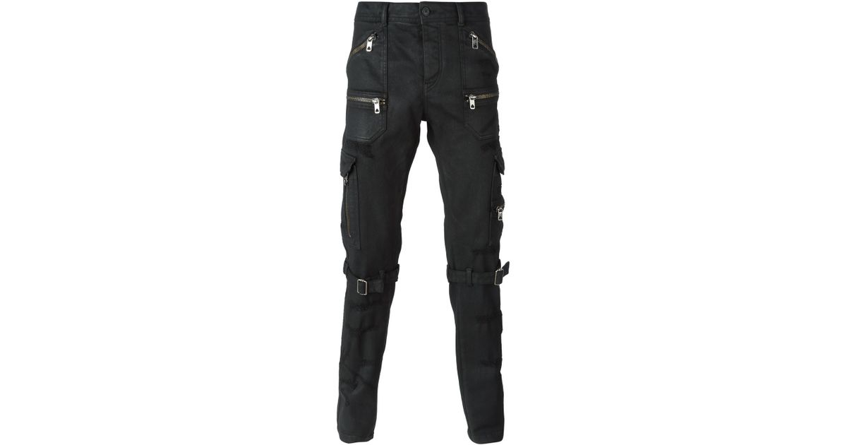 black cargo denim jeans
