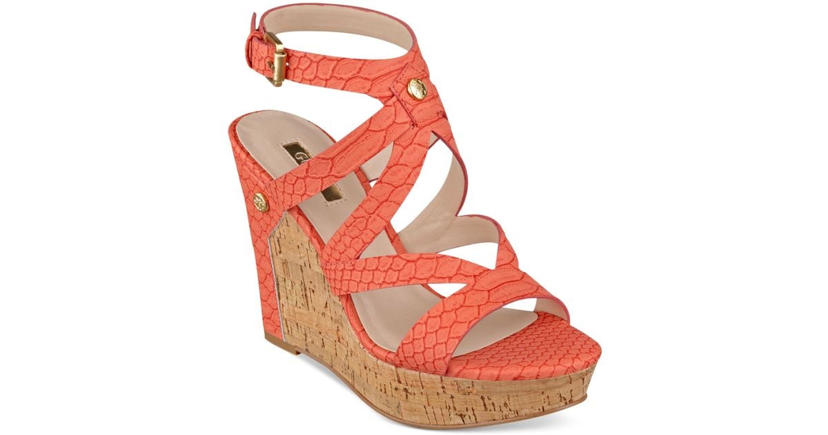 Guess cork wedges top