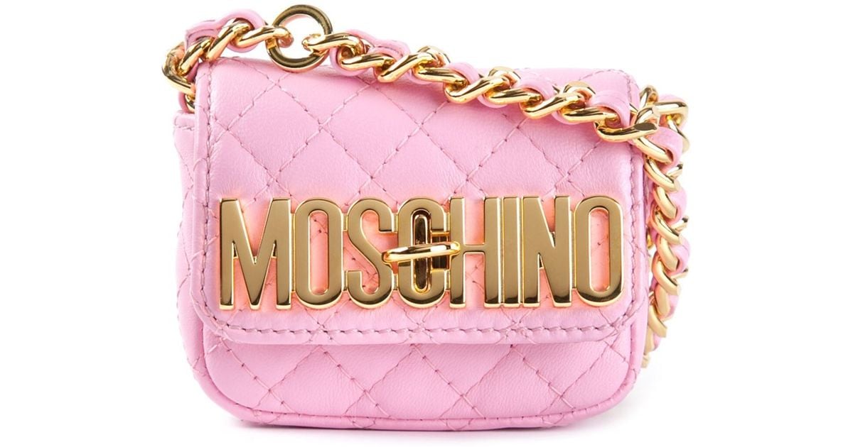 Moschino Mini Quilted Crossbody Bag in Pink | Lyst
