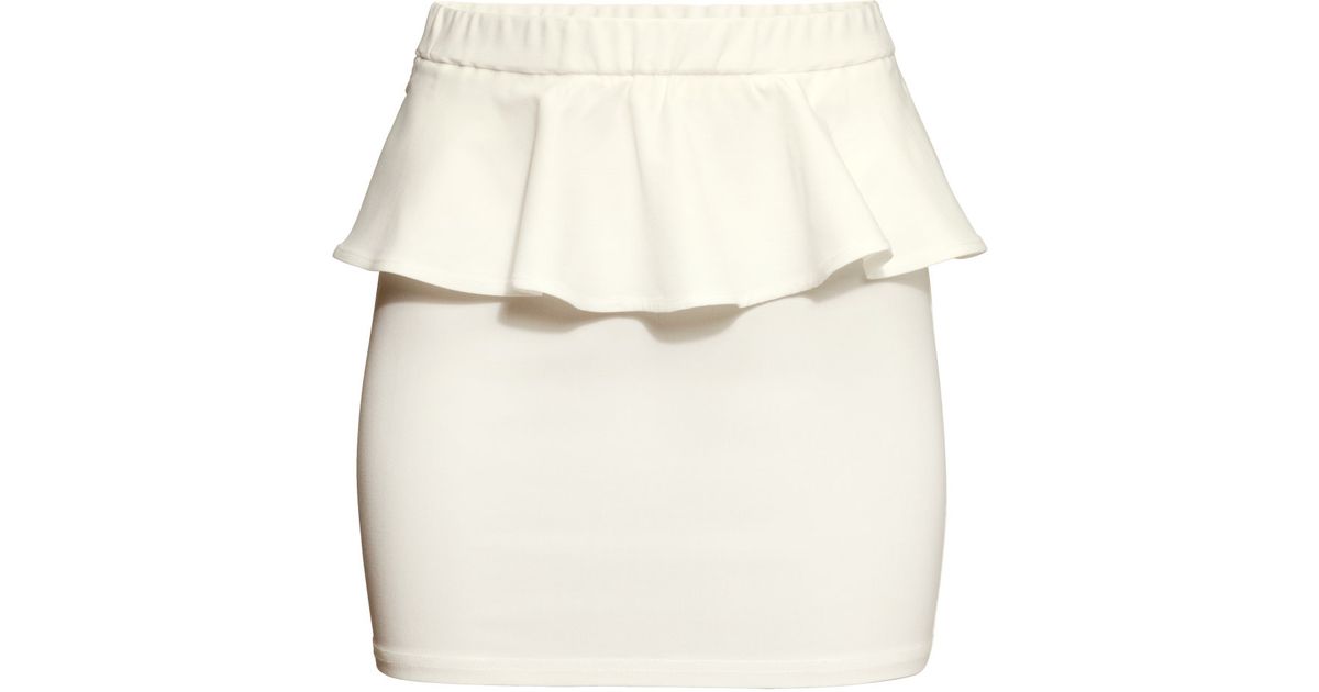 white peplum skirt long