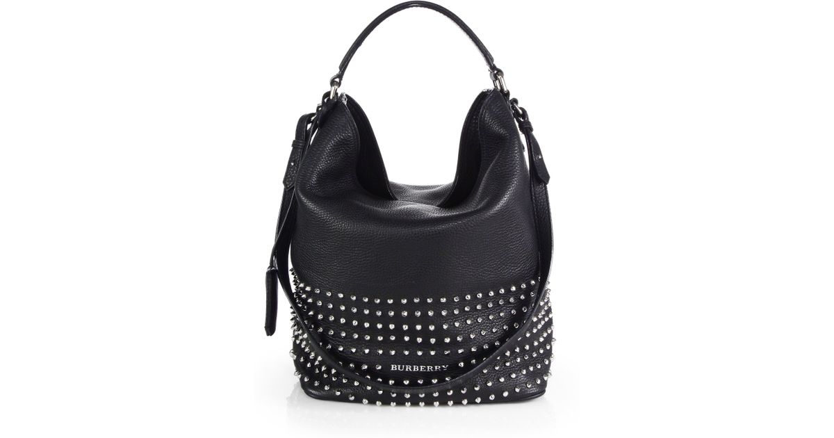 Lyst Burberry Susanna Medium Studded Bucket Bag In Black