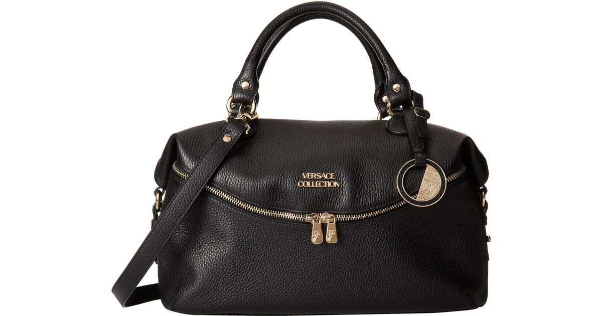 versace collection leather tote