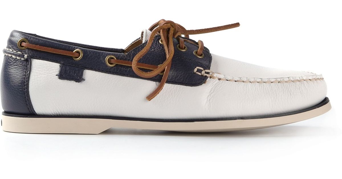 Polo Ralph Lauren Colour Block Deck Shoe in White for Men - Lyst