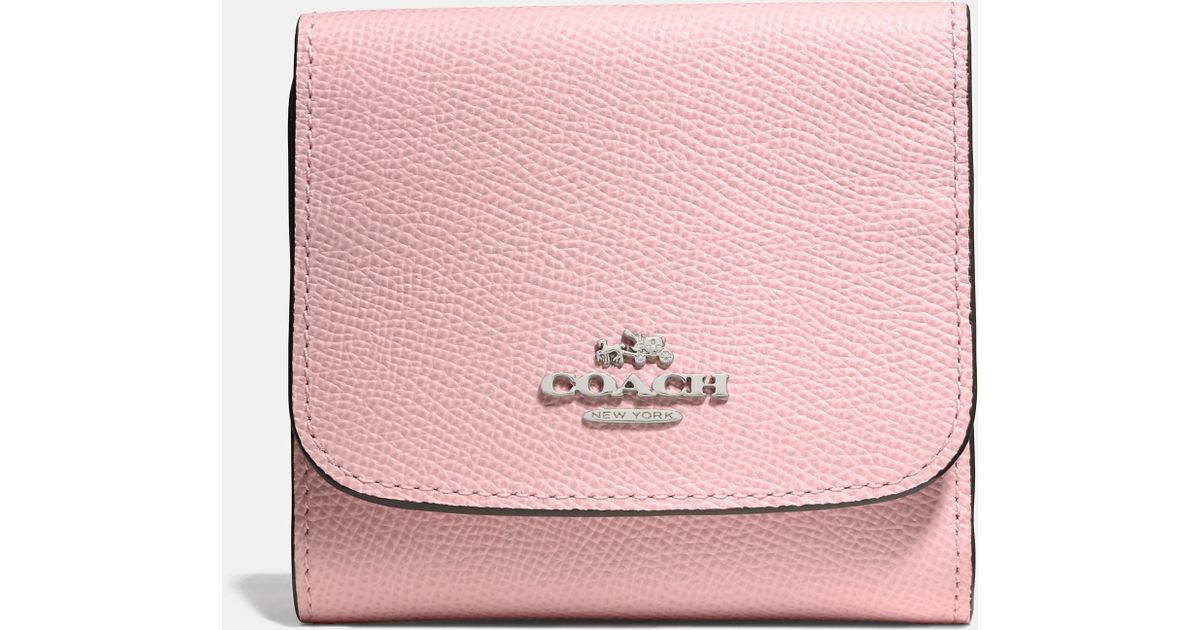 Coach+Strawberry+Pink+Crossgrain+Leather+Key+Pouch+Wallet+F57854