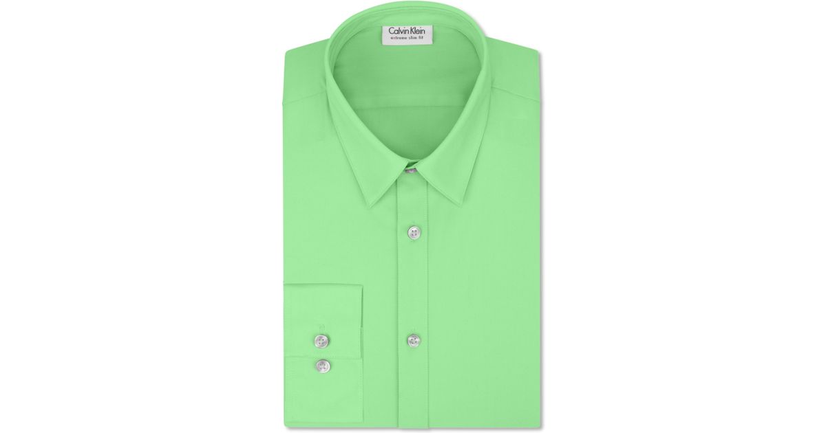 Calvin Klein X Extra Slim Fit Solid Dress Shirt in Mint Green (Green