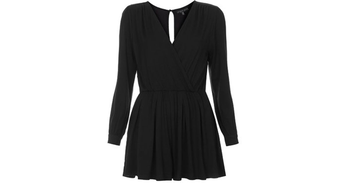 long sleeve wrap playsuit