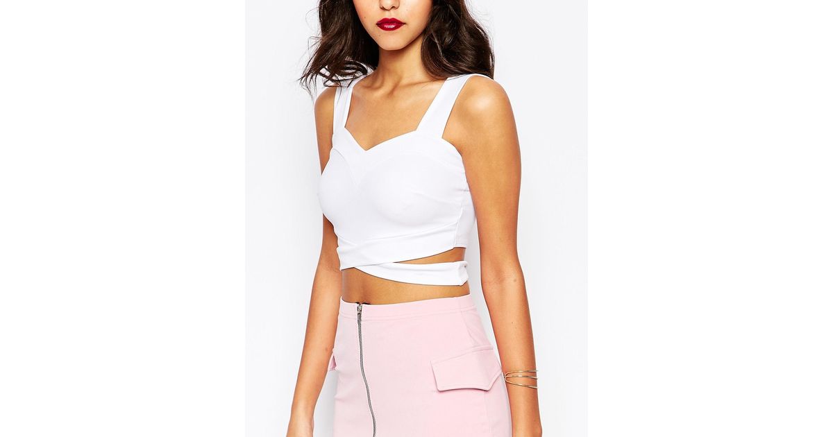 white crop top wrap around