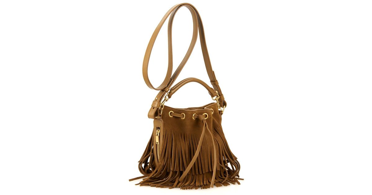 Saint laurent Emmanuelle Small Suede Cross-Body Bag in Brown (Tan ...