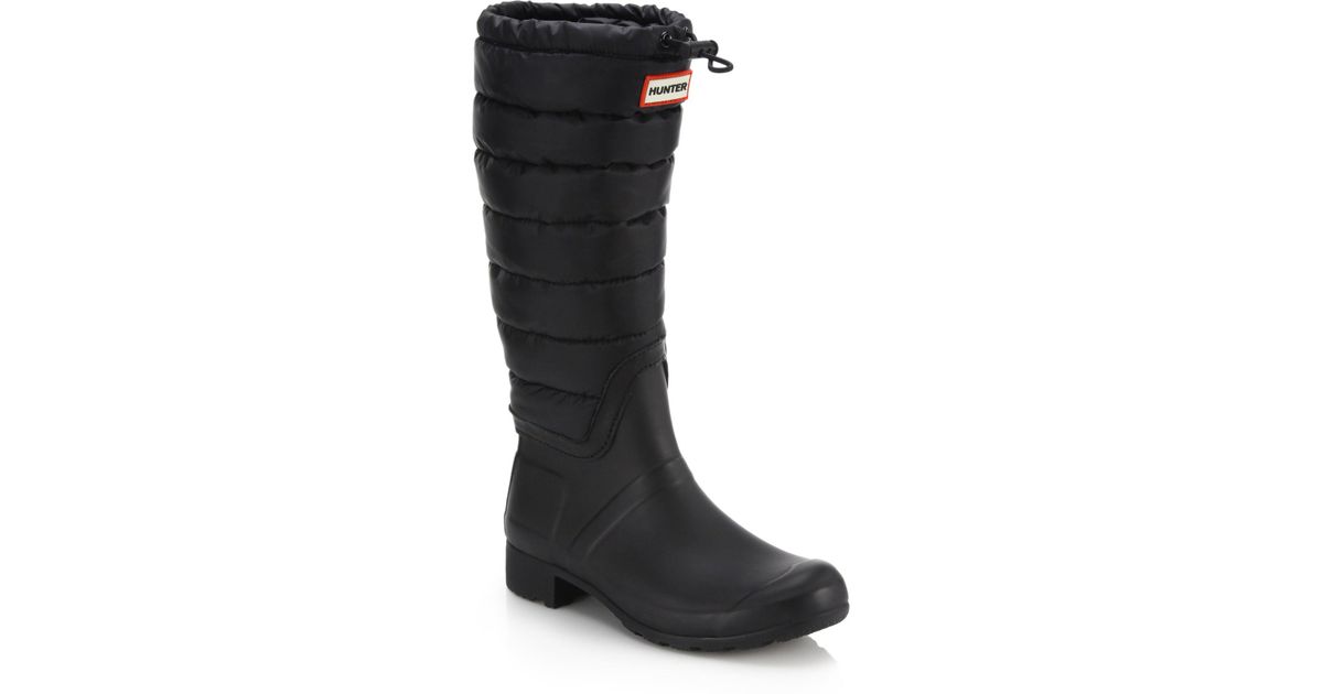 hunter short quilted rain boots