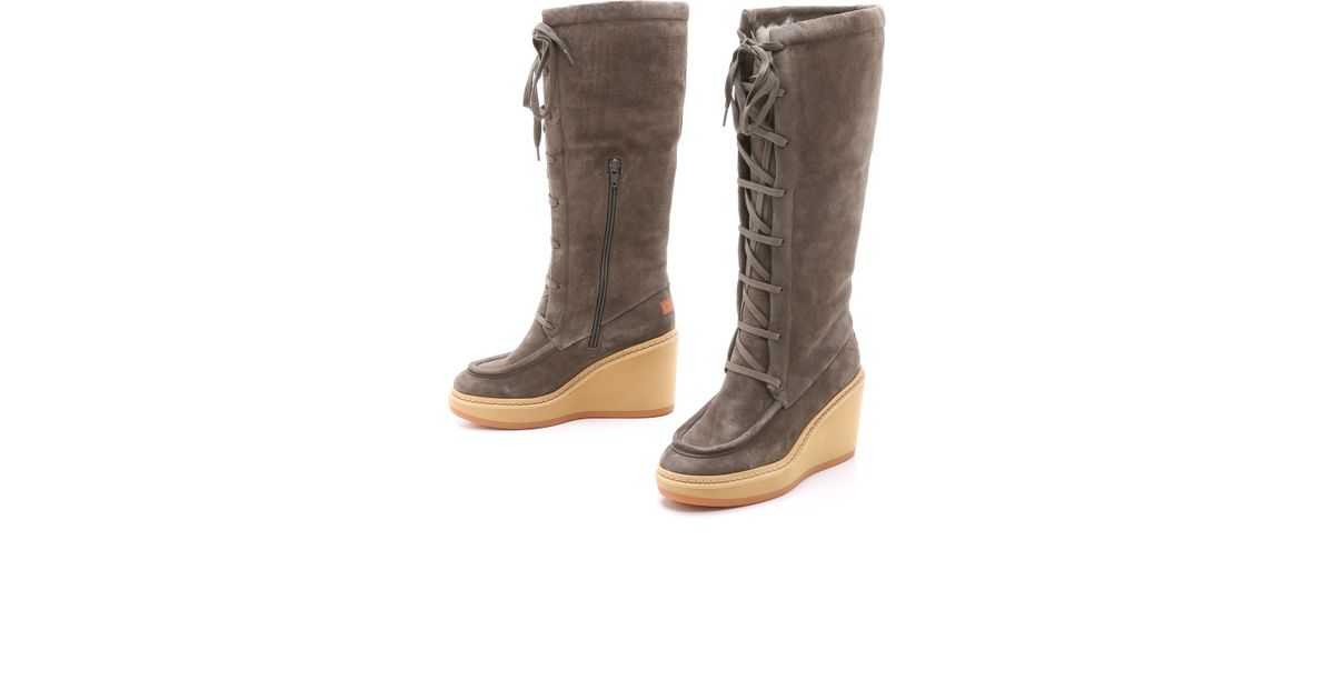 shearling boots tall