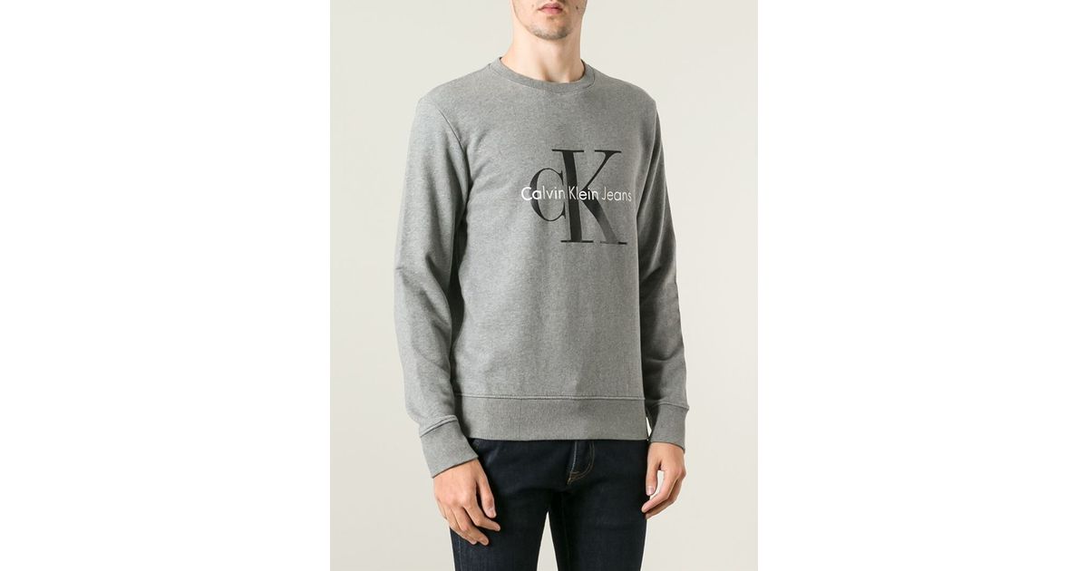Utilfreds virtuel Delegeret Calvin Klein Crew Neck Sweatshirt in Gray for Men | Lyst