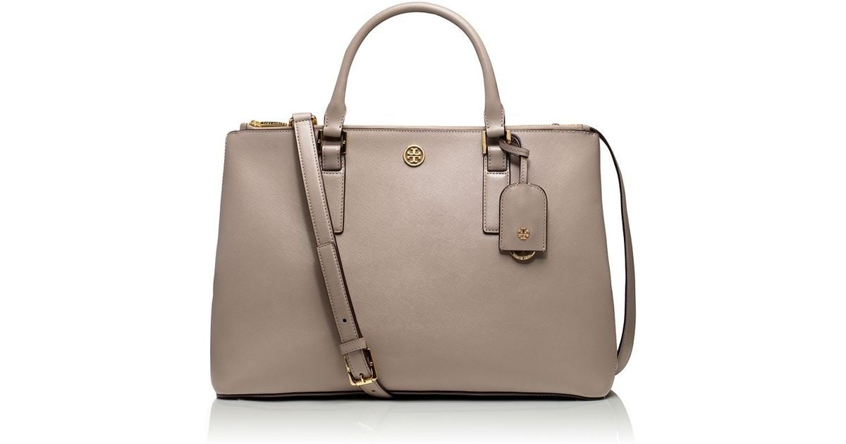 Tory Burch Robinson Double-Zip Tote in Gray | Lyst