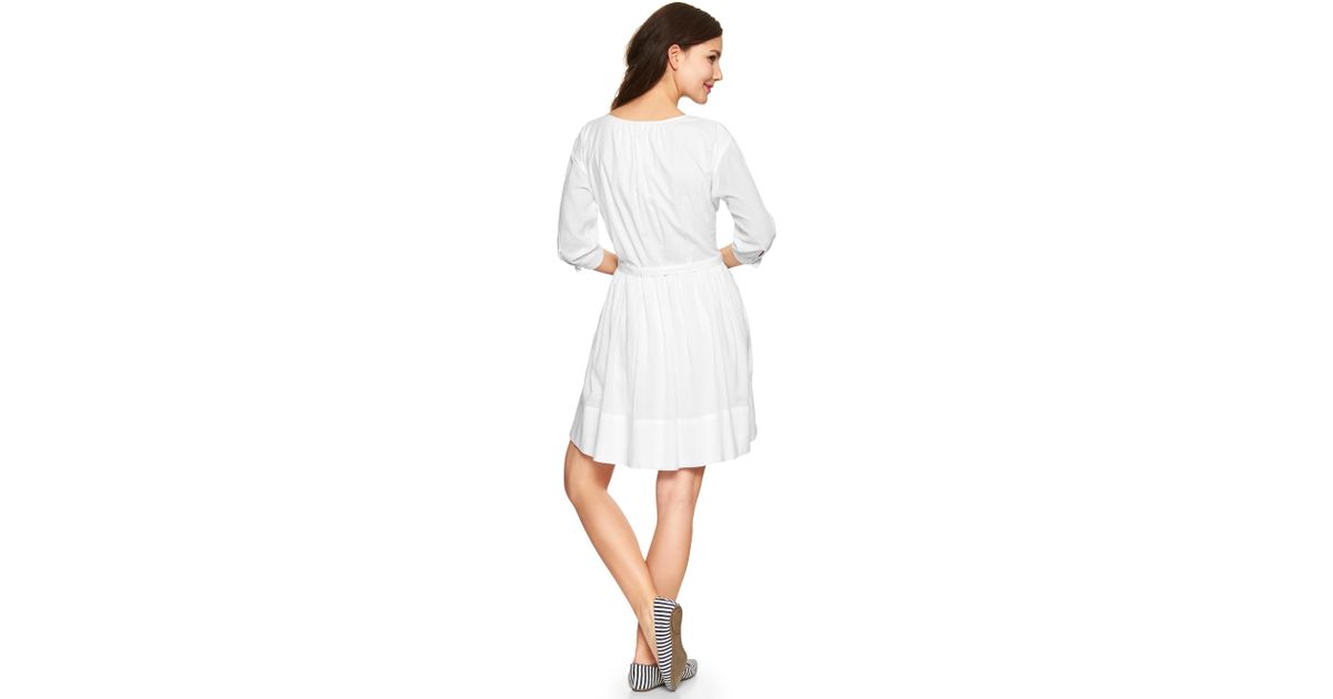 gap white shirt dress