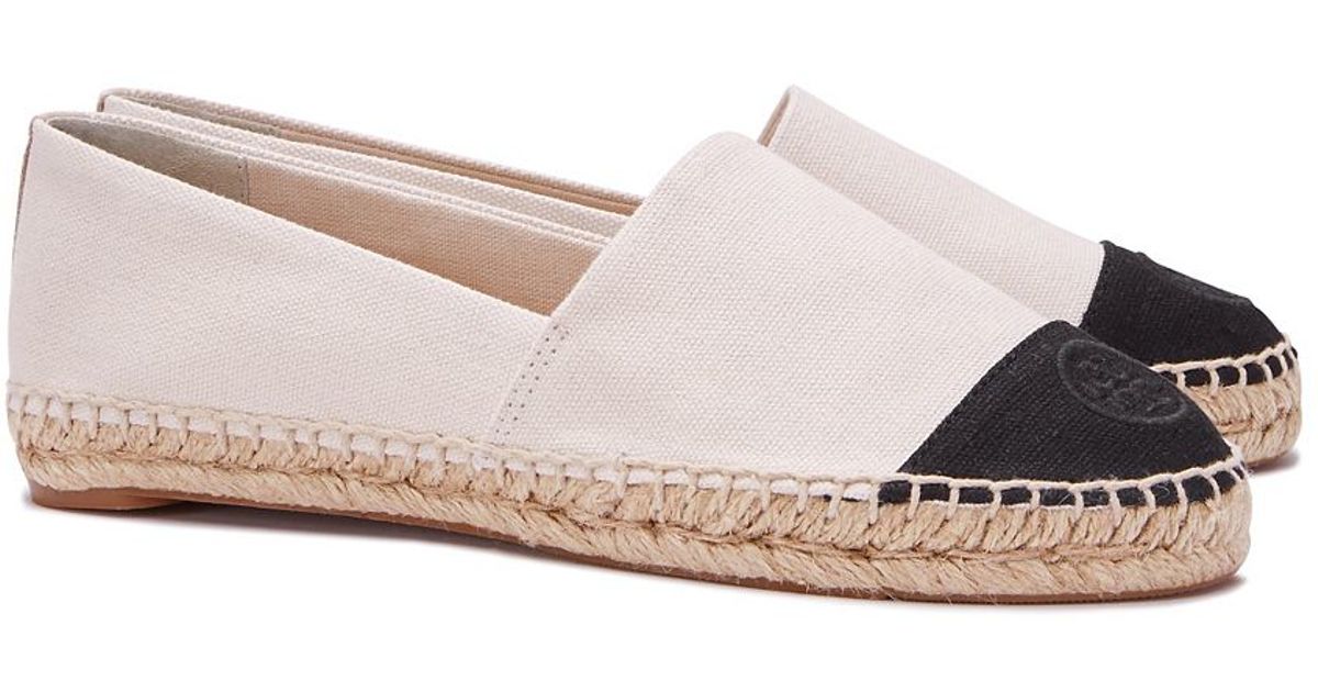 Tory burch Color-block Flat Espadrille in Pink (Dulce De Leche / Black / Dulce D) | Lyst