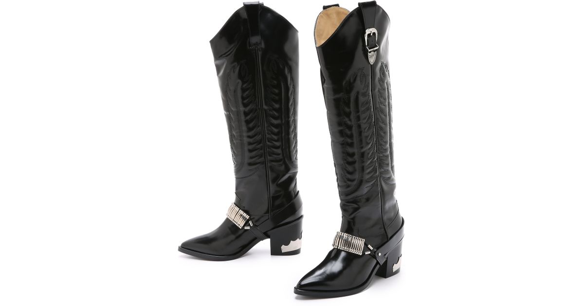 Toga Tall Cowboy Boots - Black - Lyst