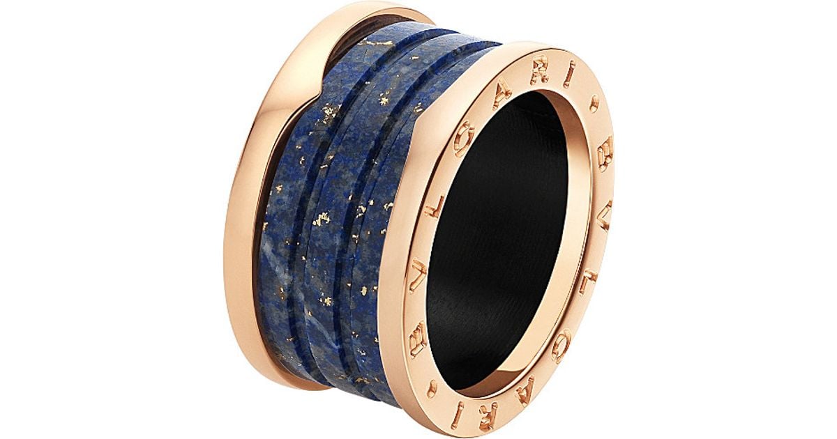 18ct Pink-gold And Blue Marble Ring 