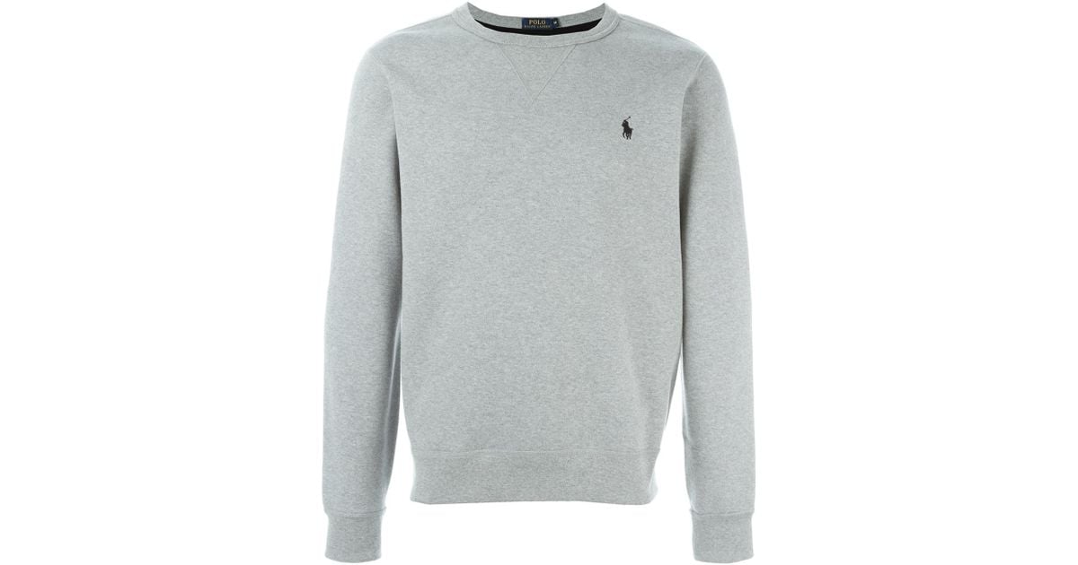 Gray polo sweatshirt clearance
