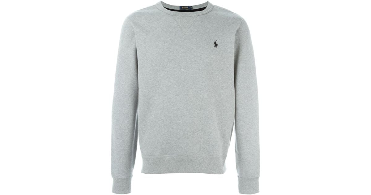 Polo Ralph Lauren Crew Neck Sweatshirt in Grey (Gray) for Men - Lyst