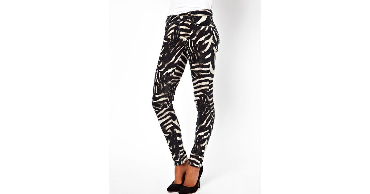 zebra pattern jeans