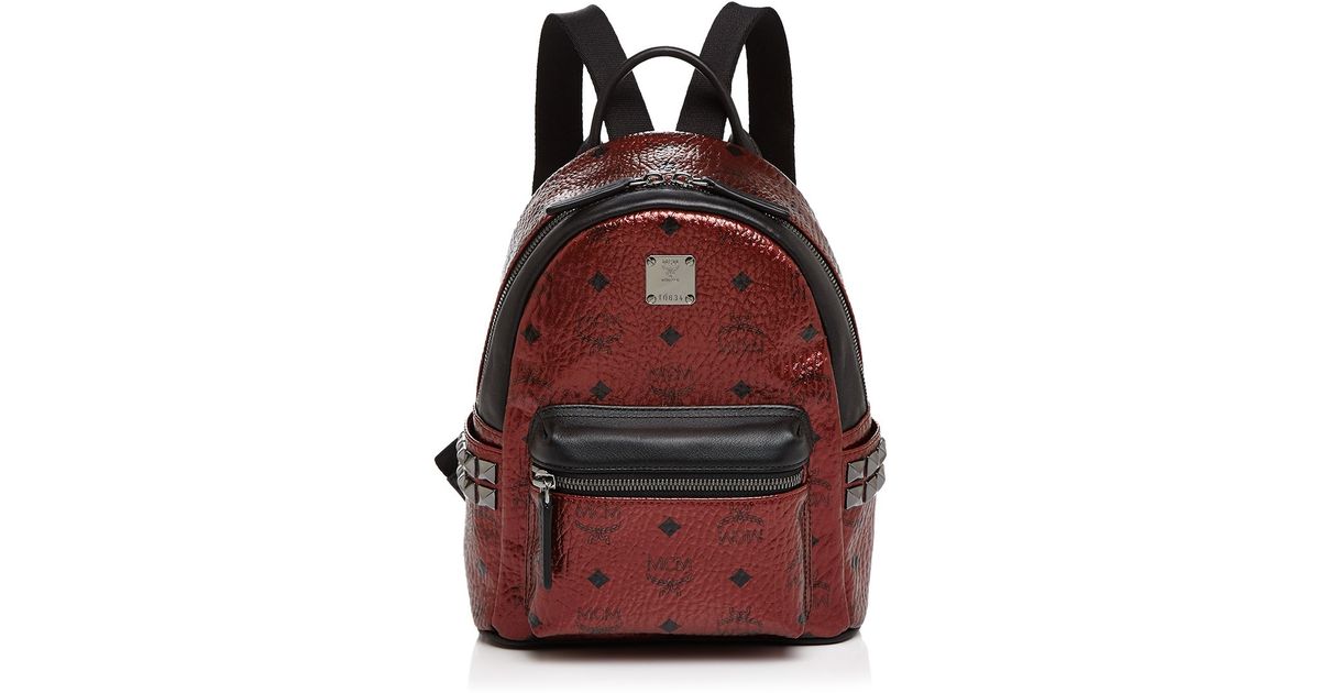 all red mcm backpack