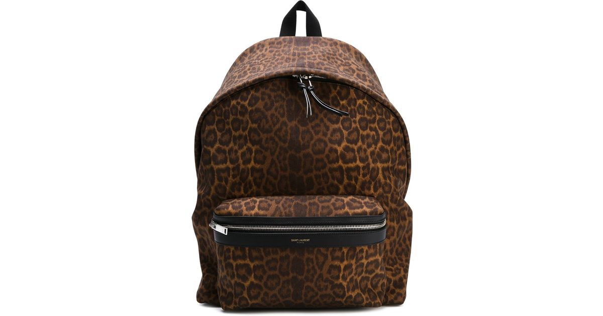 saint laurent leopard backpack