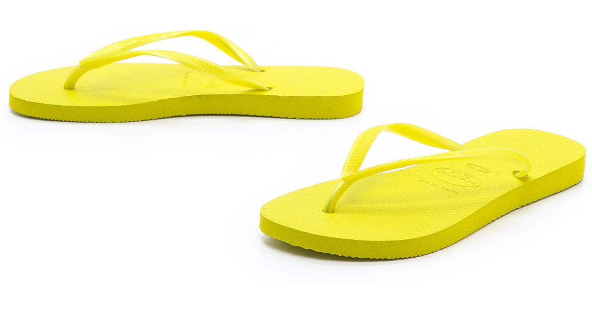 Havaianas Slim Fluoro Flip Flops Neon Orange in Neon Yellow (Yellow) - Lyst